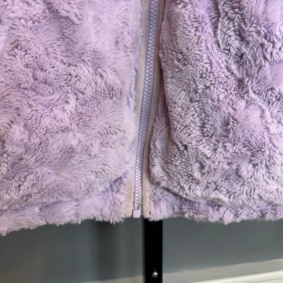 The North Face Girls Reversible Jacket Purple Puffer Fleece Coat Size L (14/16) - Picture 12 of 16